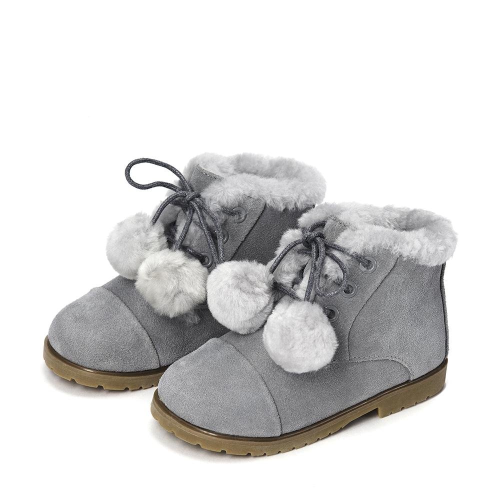 Zoey Pompon Grey Boots - Image 2